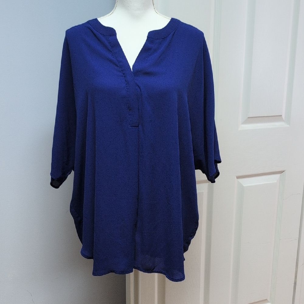 Chico's Deep Blue Blouse Size 3 (US16/XL)